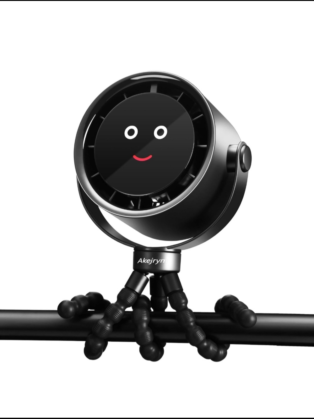 Black Kid-Friendly Desk Fan Toy with Flexible Tripod